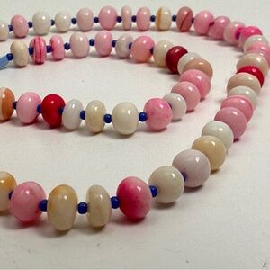Dusty Rose, opal beaded necklace, handmade, one of a kind, 18”